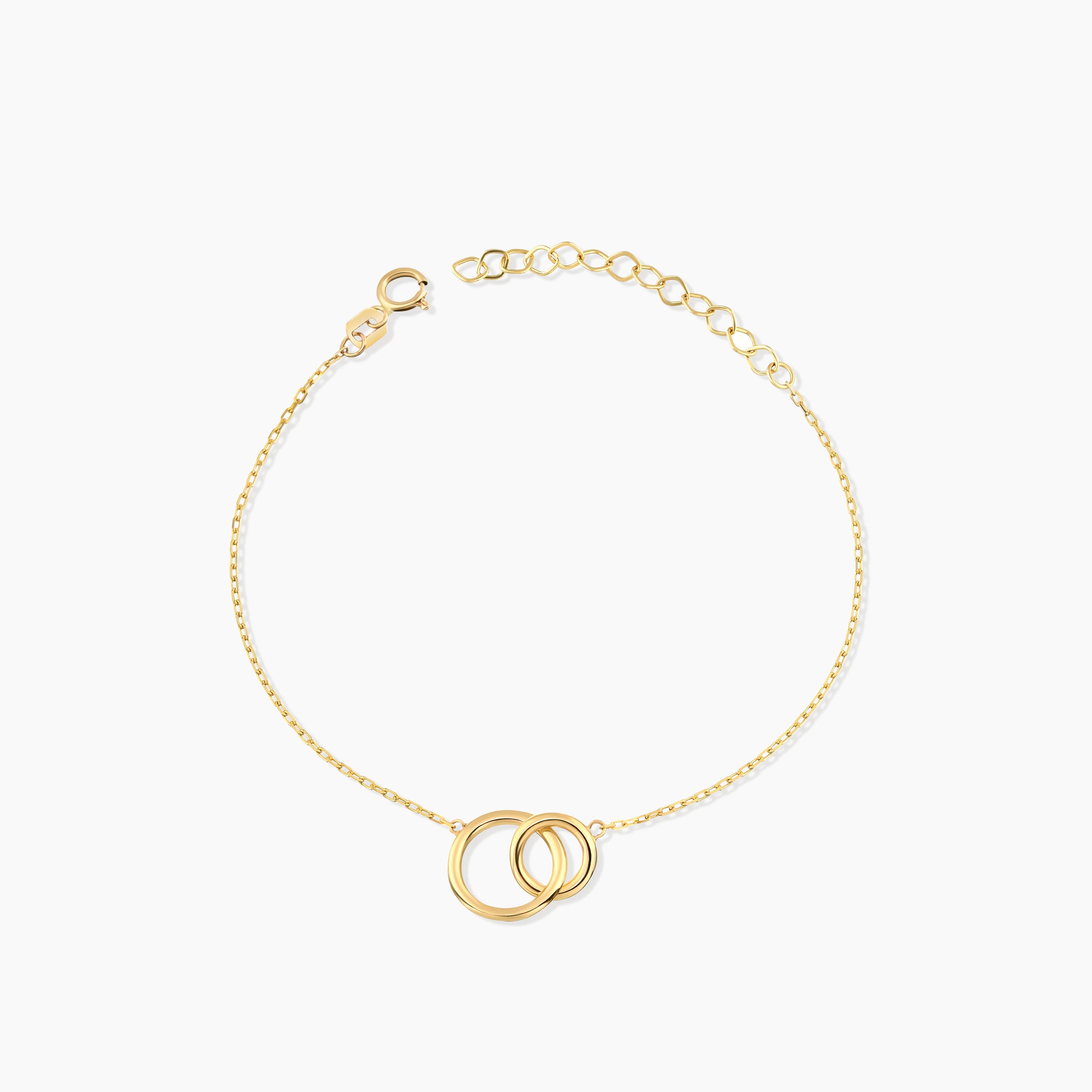 Interlocking Circles Bracelet - Double Ring Link
