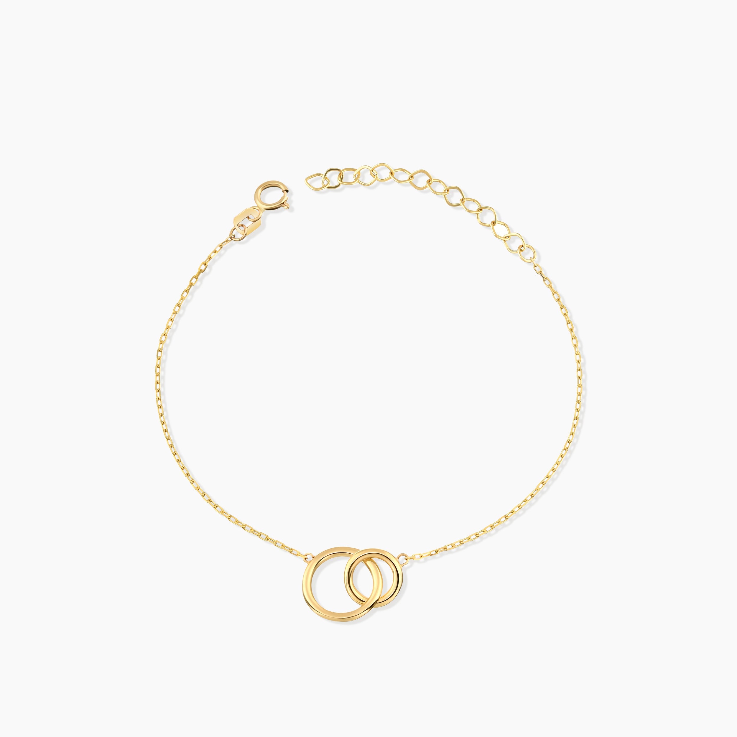 Interlocking Circles Bracelet - Double Ring Link