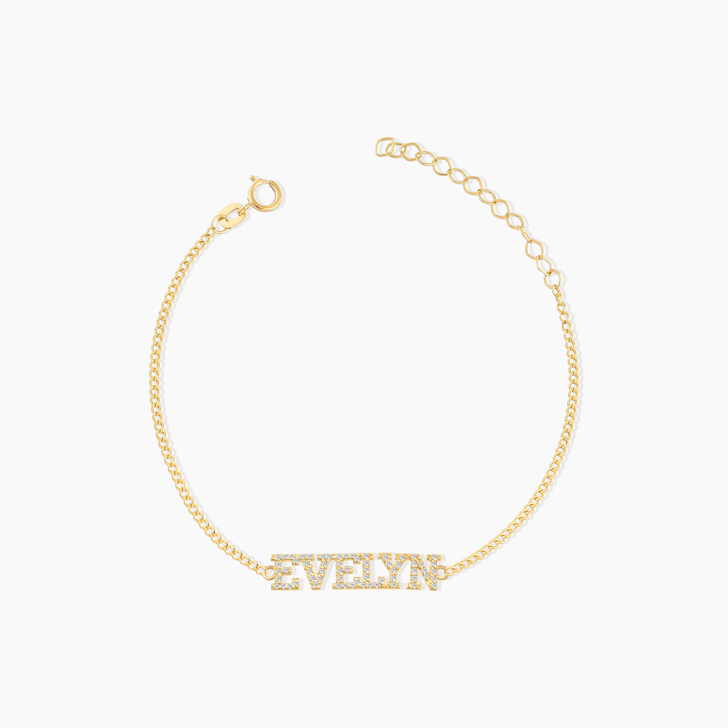 Dainty Diamond Name Bracelet