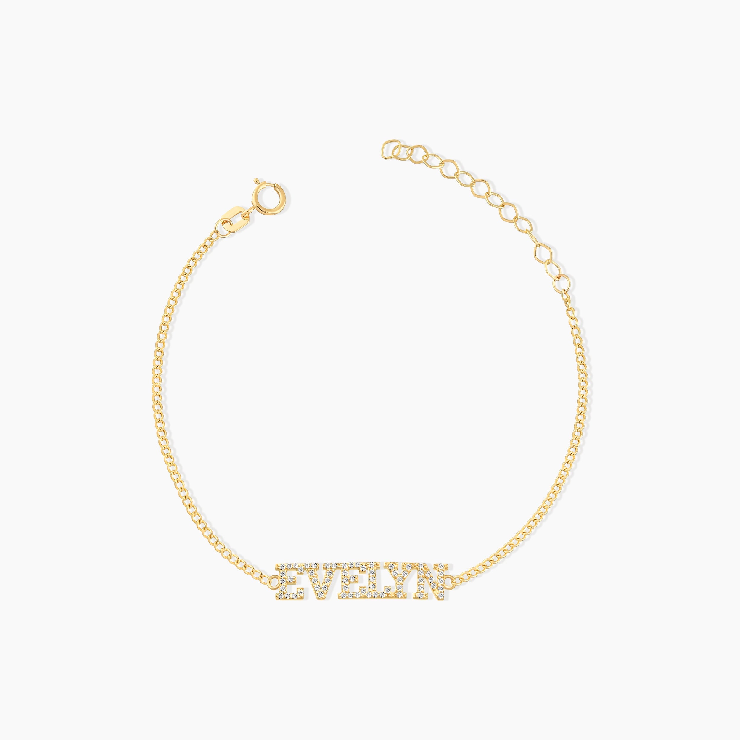 Dainty Diamond Name Bracelet