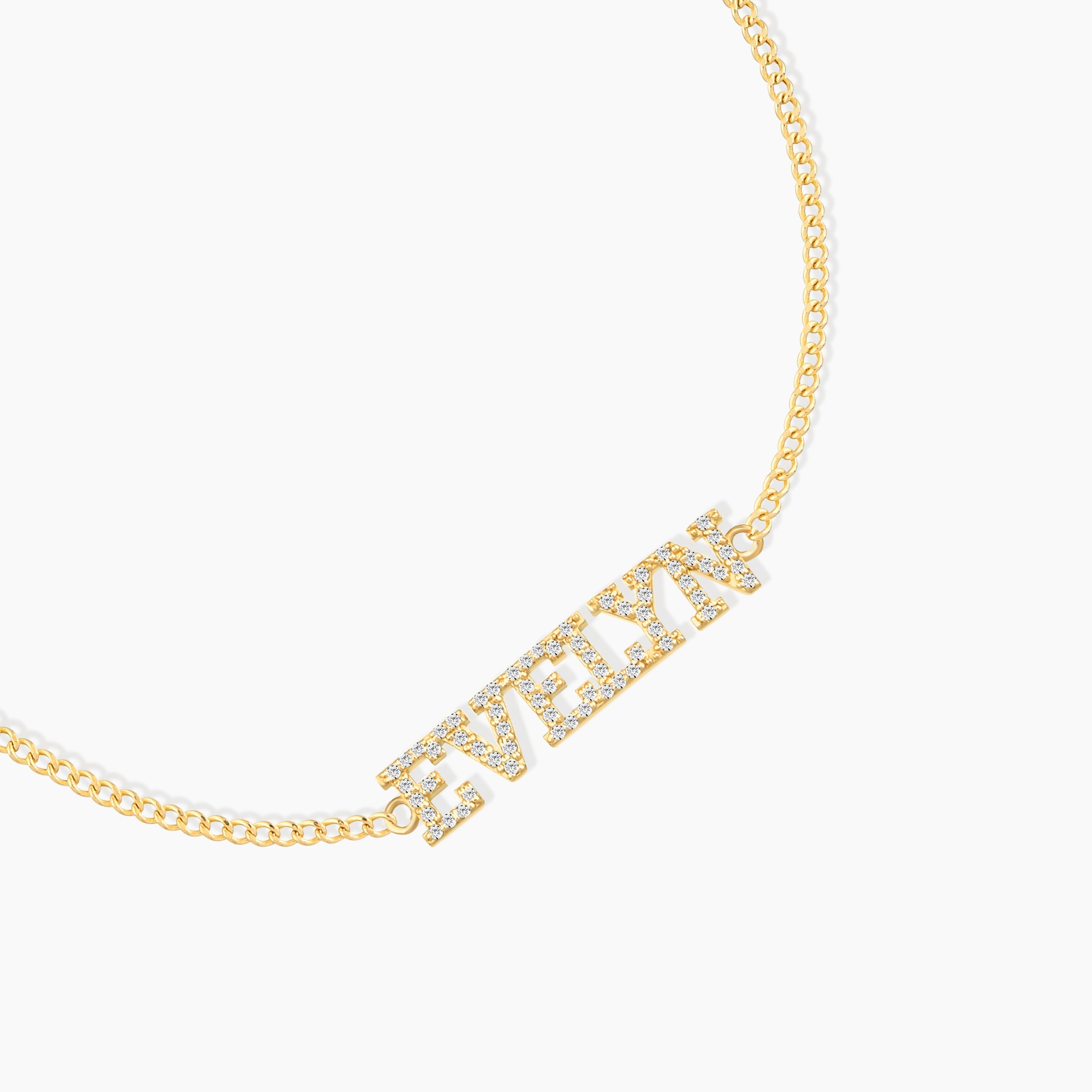 Dainty Diamond Name Bracelet