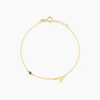 Initial and Birthstone Bracelet