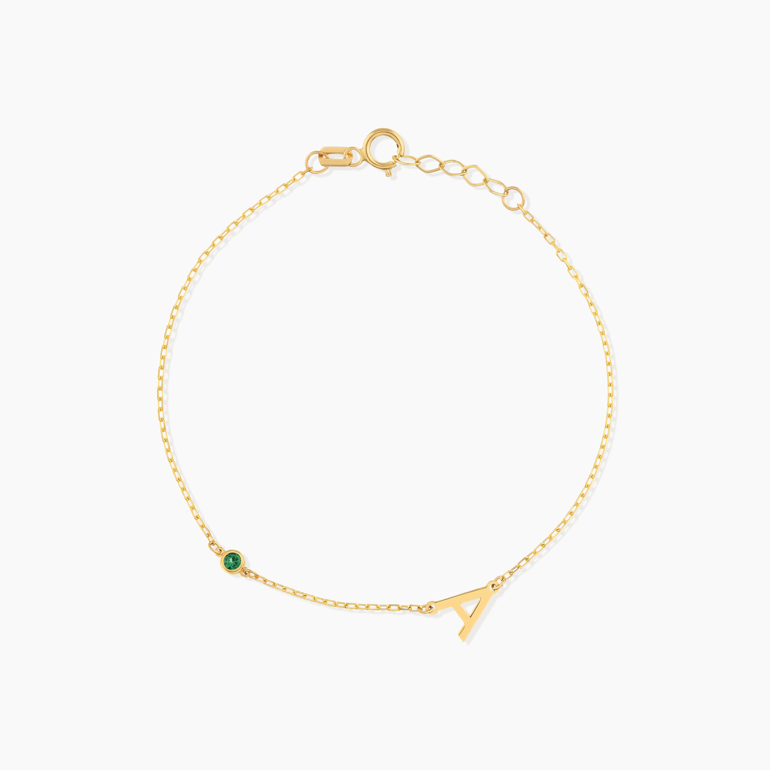 Initial and Birthstone Bracelet