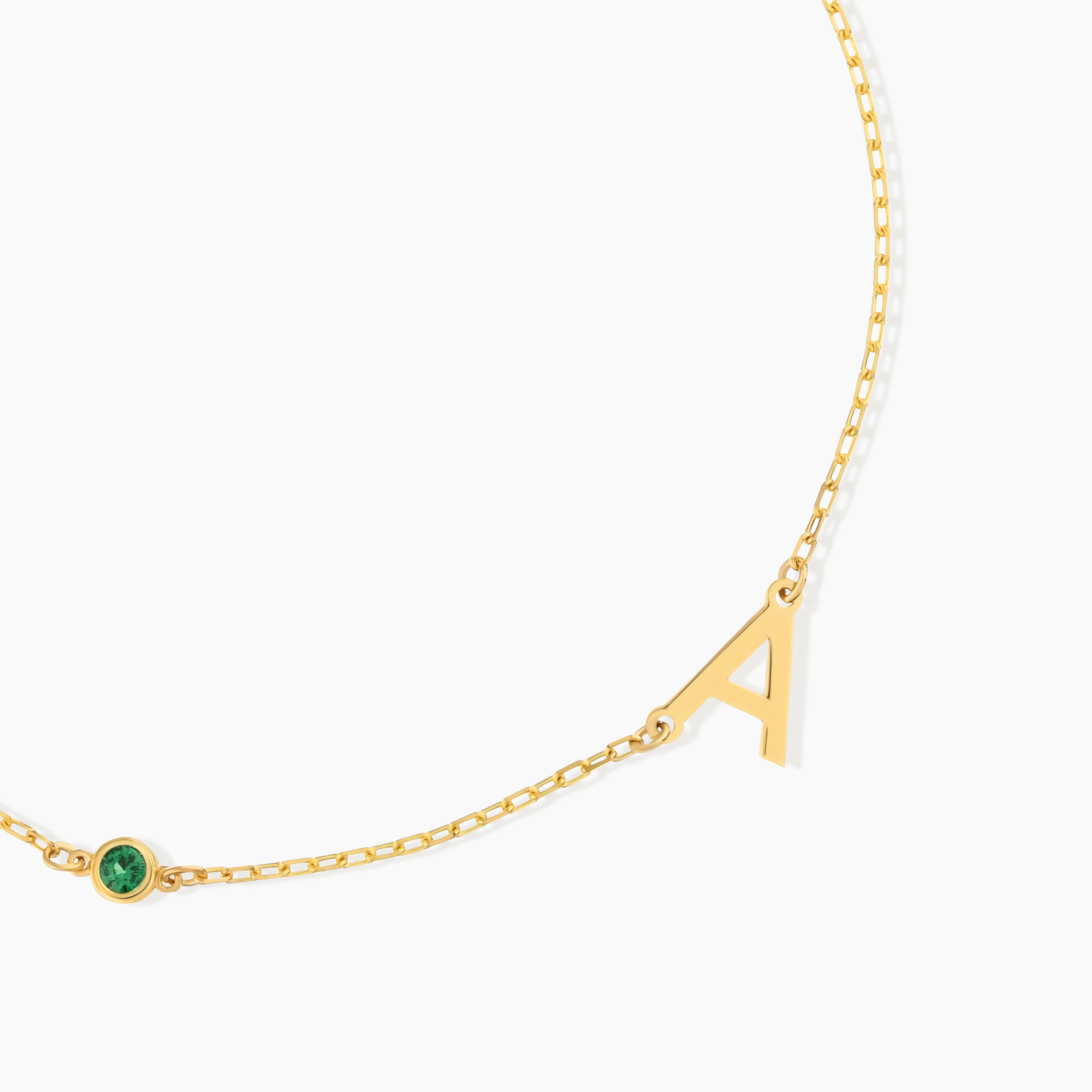 Initial and Birthstone Bracelet