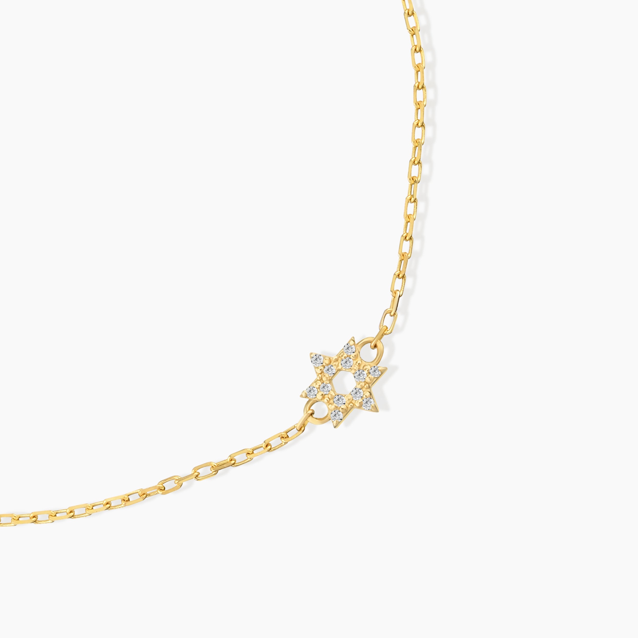 Dainty Diamond Star of David Stud Earrings
