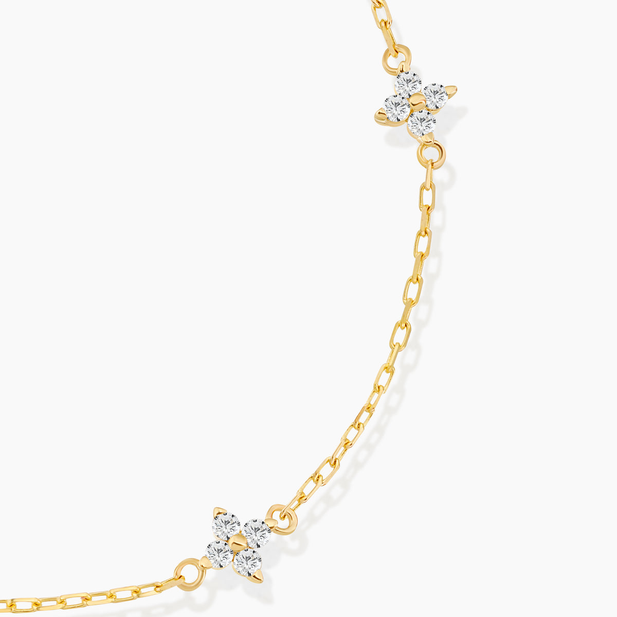 Diamond Clover Station Bracelet