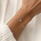 Diamond Clover Station Bracelet