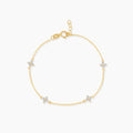 Diamond Clover Station Bracelet
