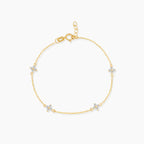 Diamond Clover Station Bracelet
