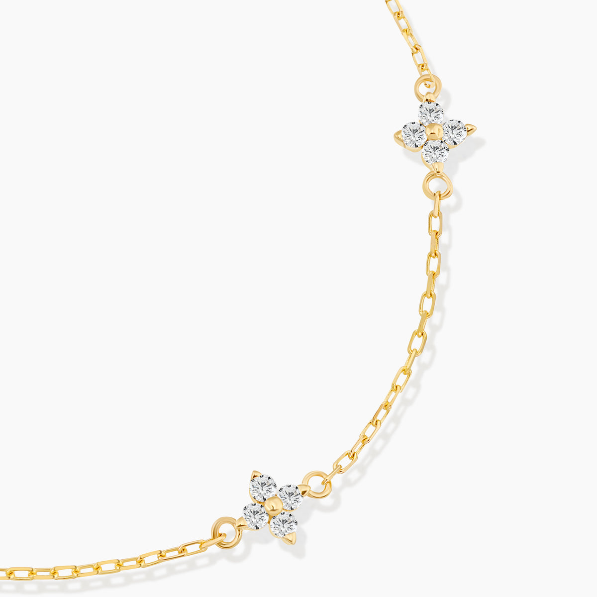 Diamond Clover Station Bracelet