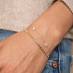Diamond Clover Station Bracelet