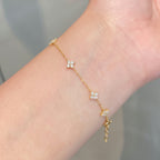 Diamond Clover Station Bracelet