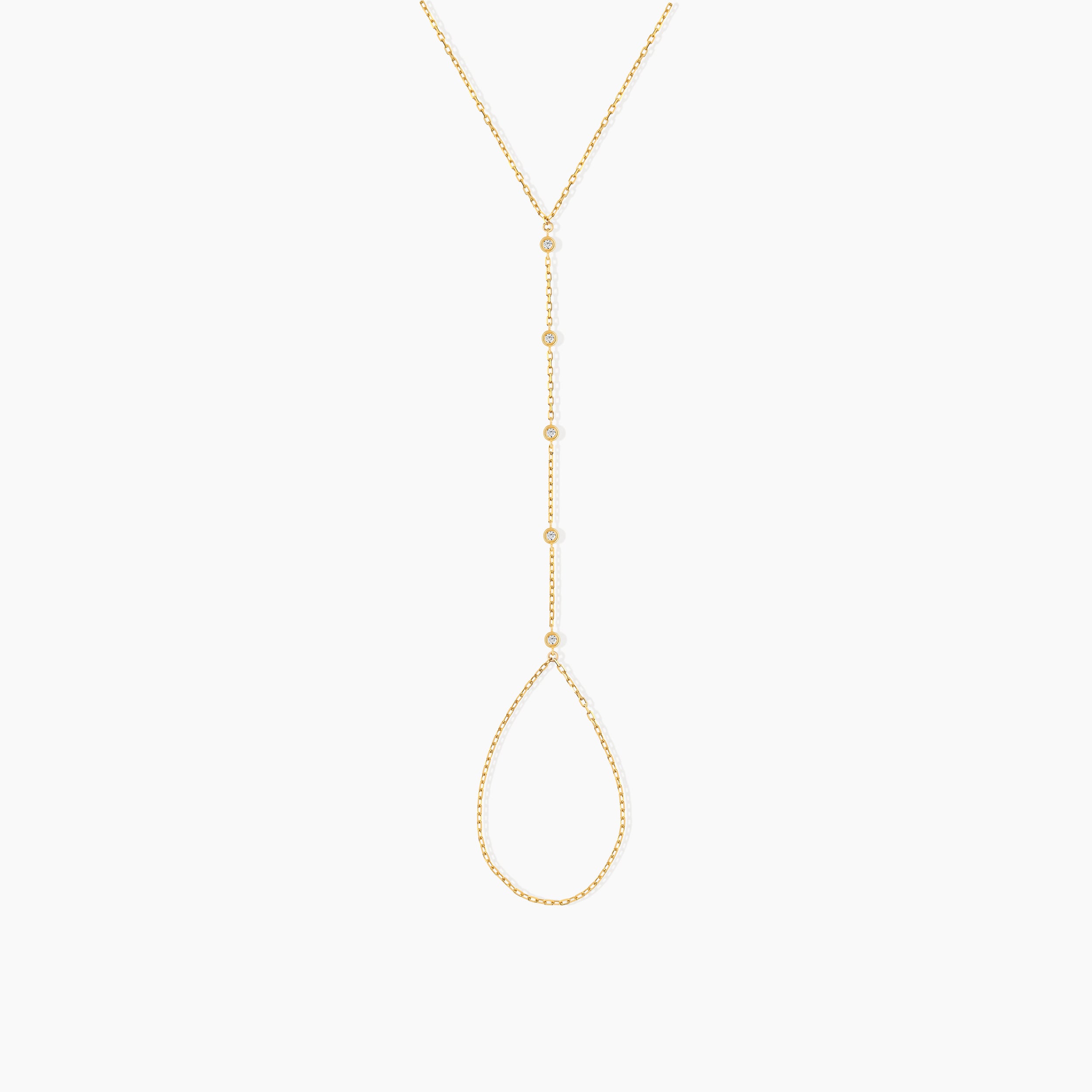 Dainty Diamond Bezel Body Chain Finger Ring Bracelet