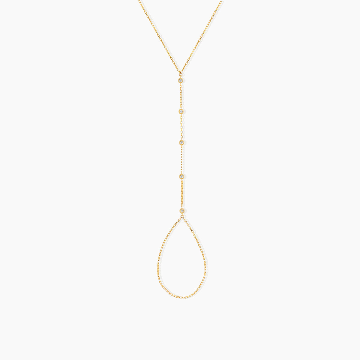 Dainty Diamond Bezel Body Chain Finger Ring Bracelet