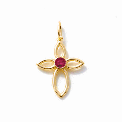 Birthstone Cross Charm