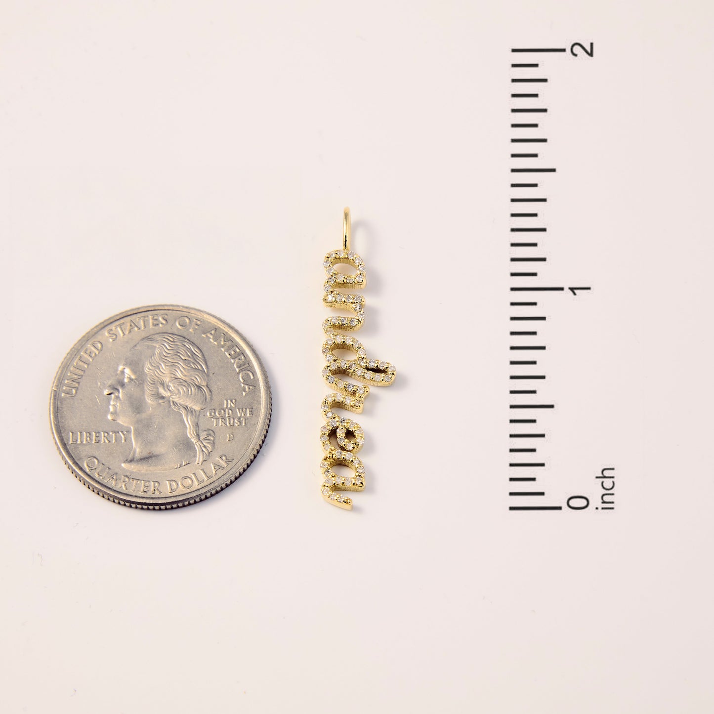 Diamond Script Name Charm