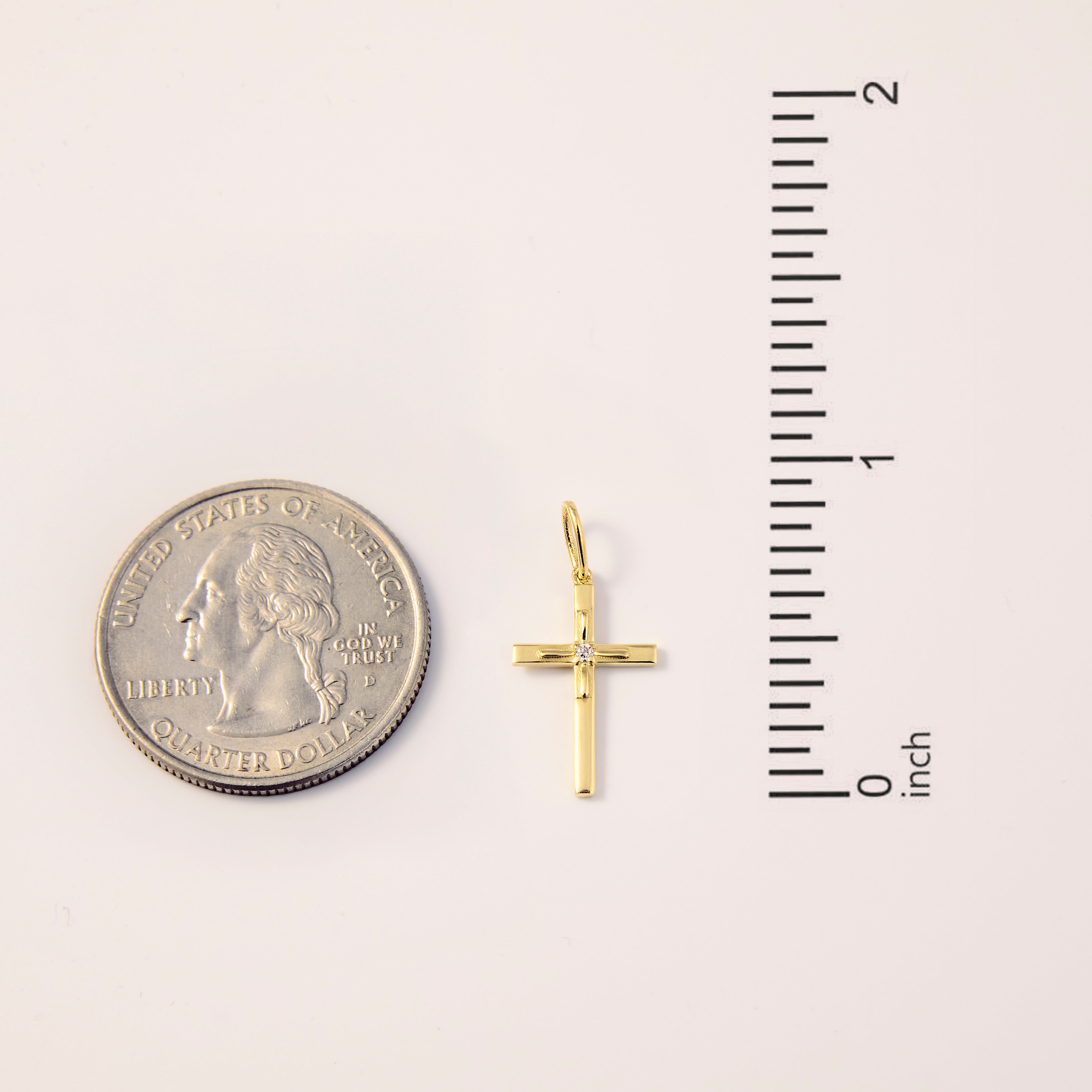 Diamond Accent Cross Charm