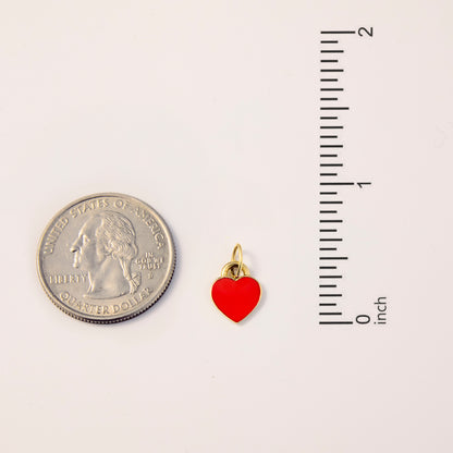 Red Enamel Heart Charm