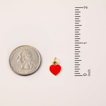 Red Enamel Heart Charm