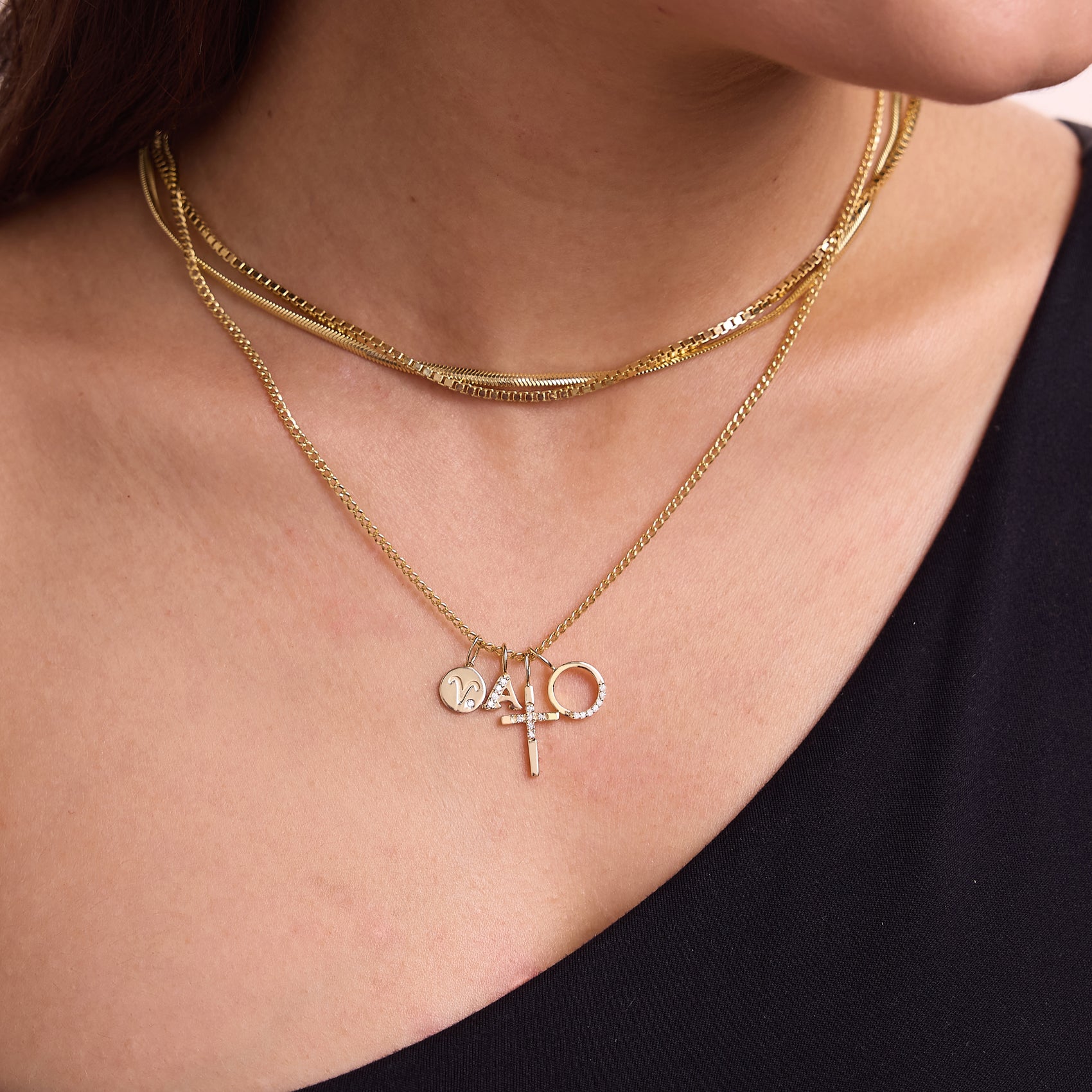 Diamond Faith Cross Charm