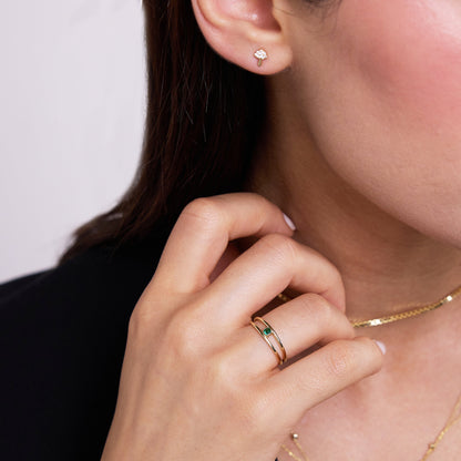 Diamond Mushroom Stud Earrings