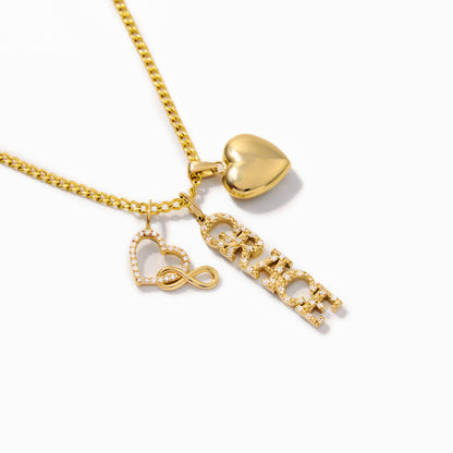 Diamond Heart-Infinity Charm