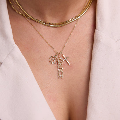 Diamond Faith Cross Charm