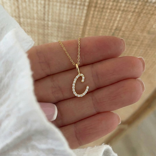 Dainty Script Letter Pendant