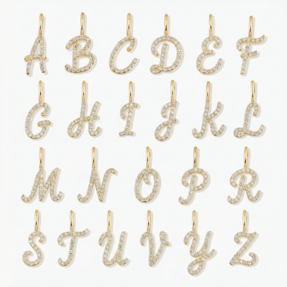 Dainty Script Letter Pendant