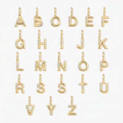 Dainty Diamond Bubble Initial Pendant