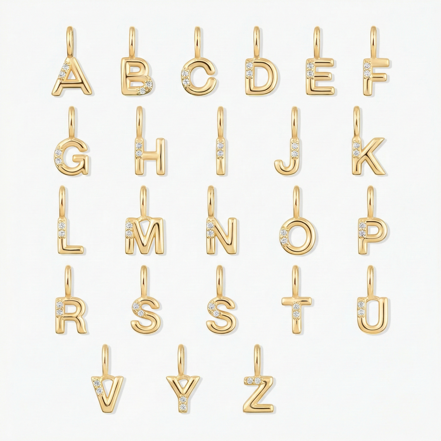 Dainty Diamond Bubble Initial Pendant