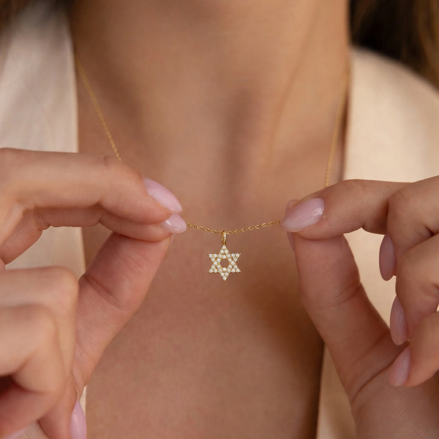 Dainty Diamond Mini Star of David Charm