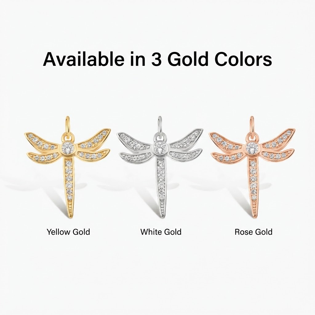 Diamond Dragonfly Charm