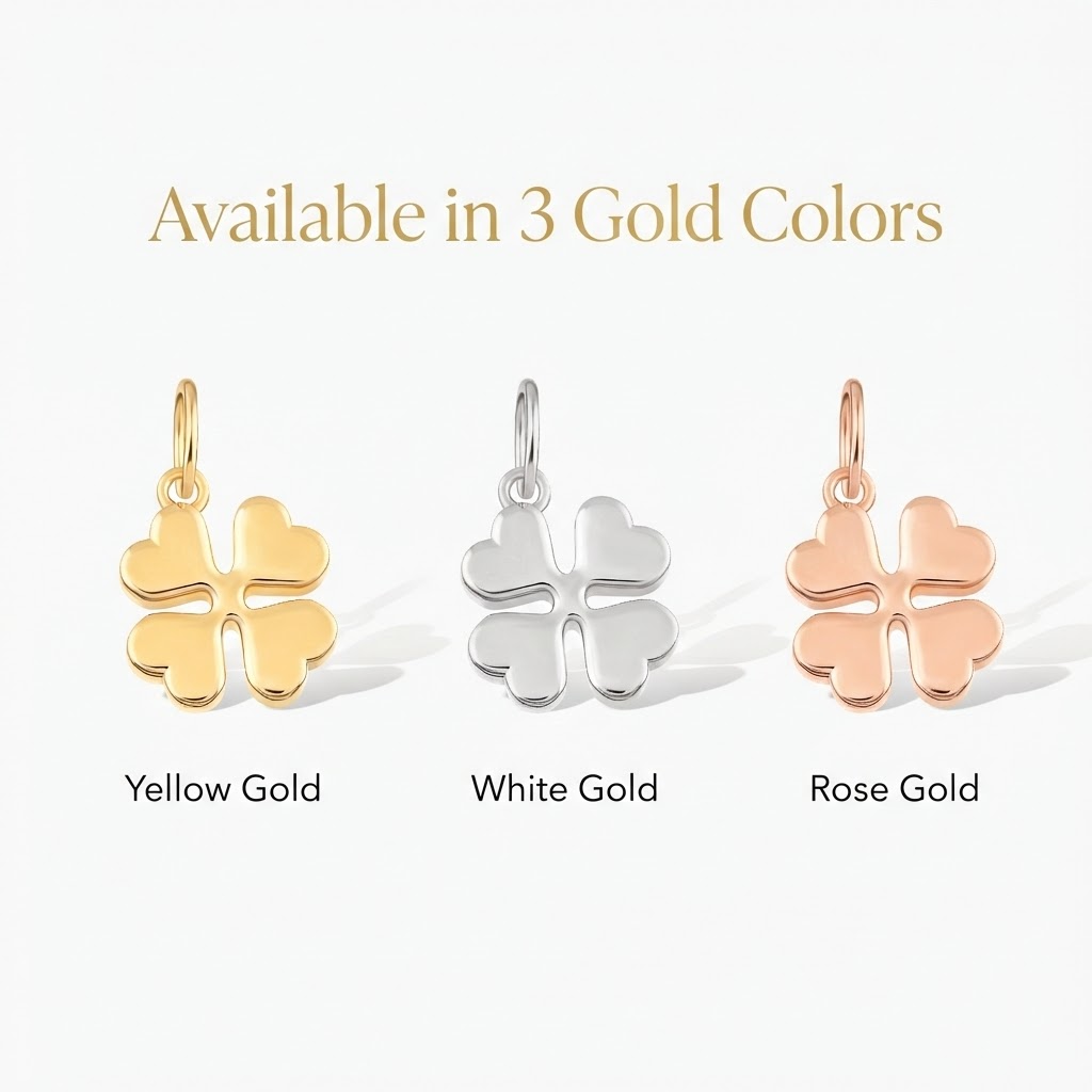 Puffy Four Leaf Clover Charm