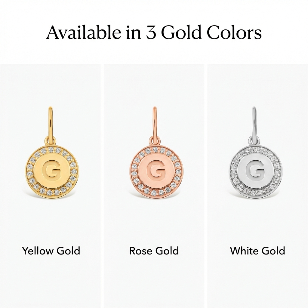 Diamond Halo Initial Charm - Letter Disc