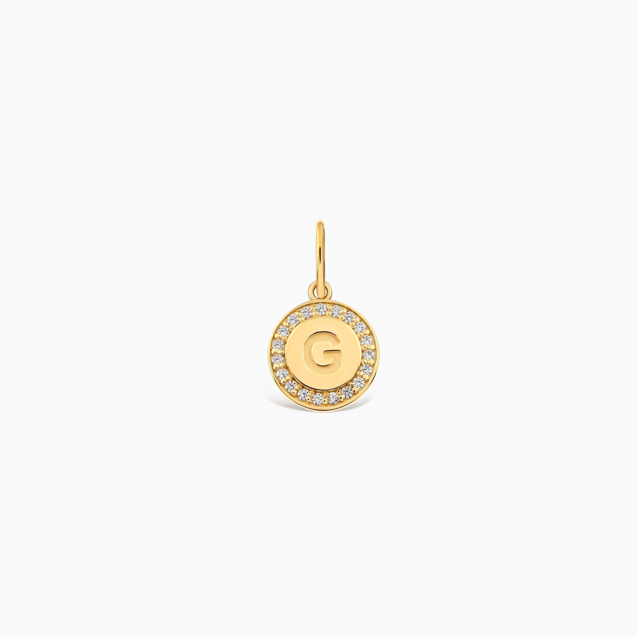 Diamond Halo Initial Charm - Letter Disc