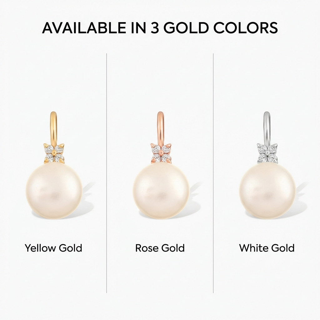 Cultured Pearl Charm with Diamond Cluster