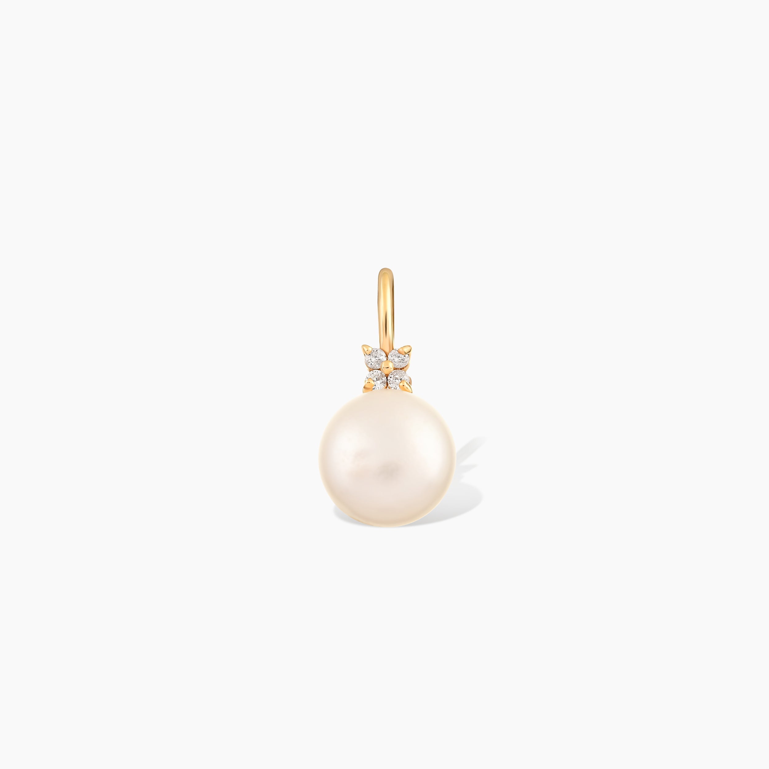 Cultured Pearl Charm with Diamond Cluster