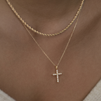 Dainty 0.16 ct. Diamond Cross Charm Pendant