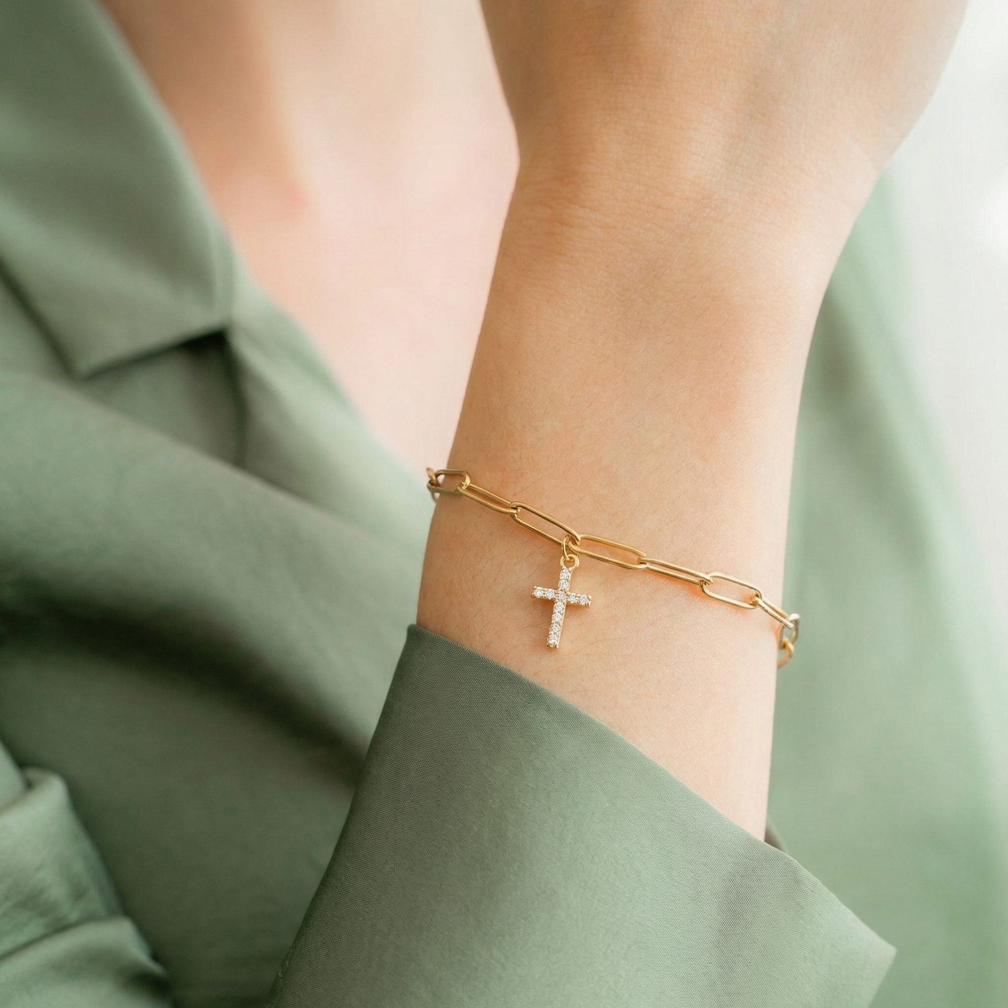 Mini Diamond Cross Charm