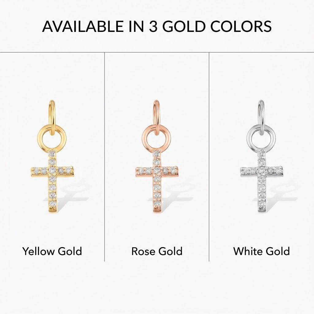 Mini Diamond Cross Charm