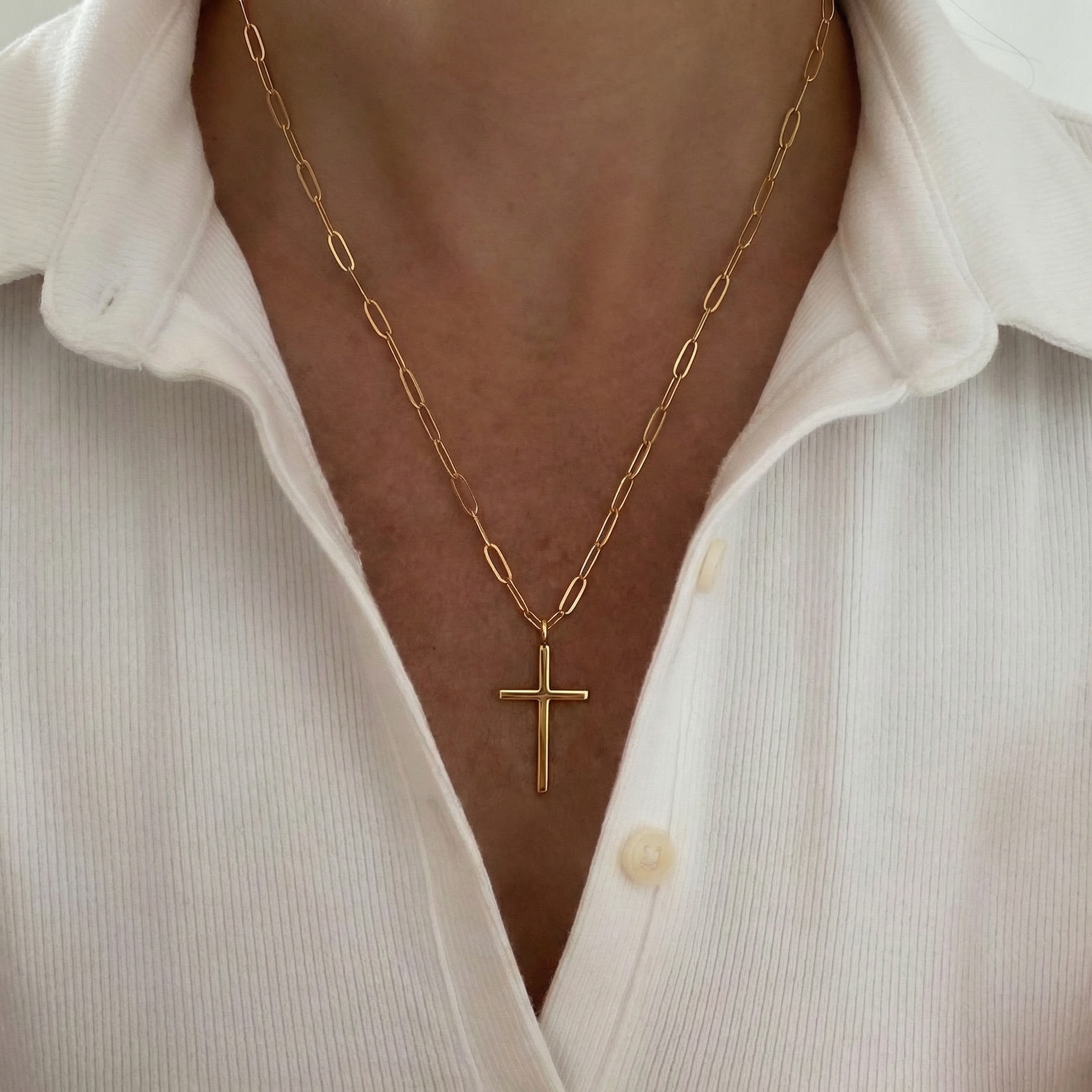 Thin Stick Cross Charm