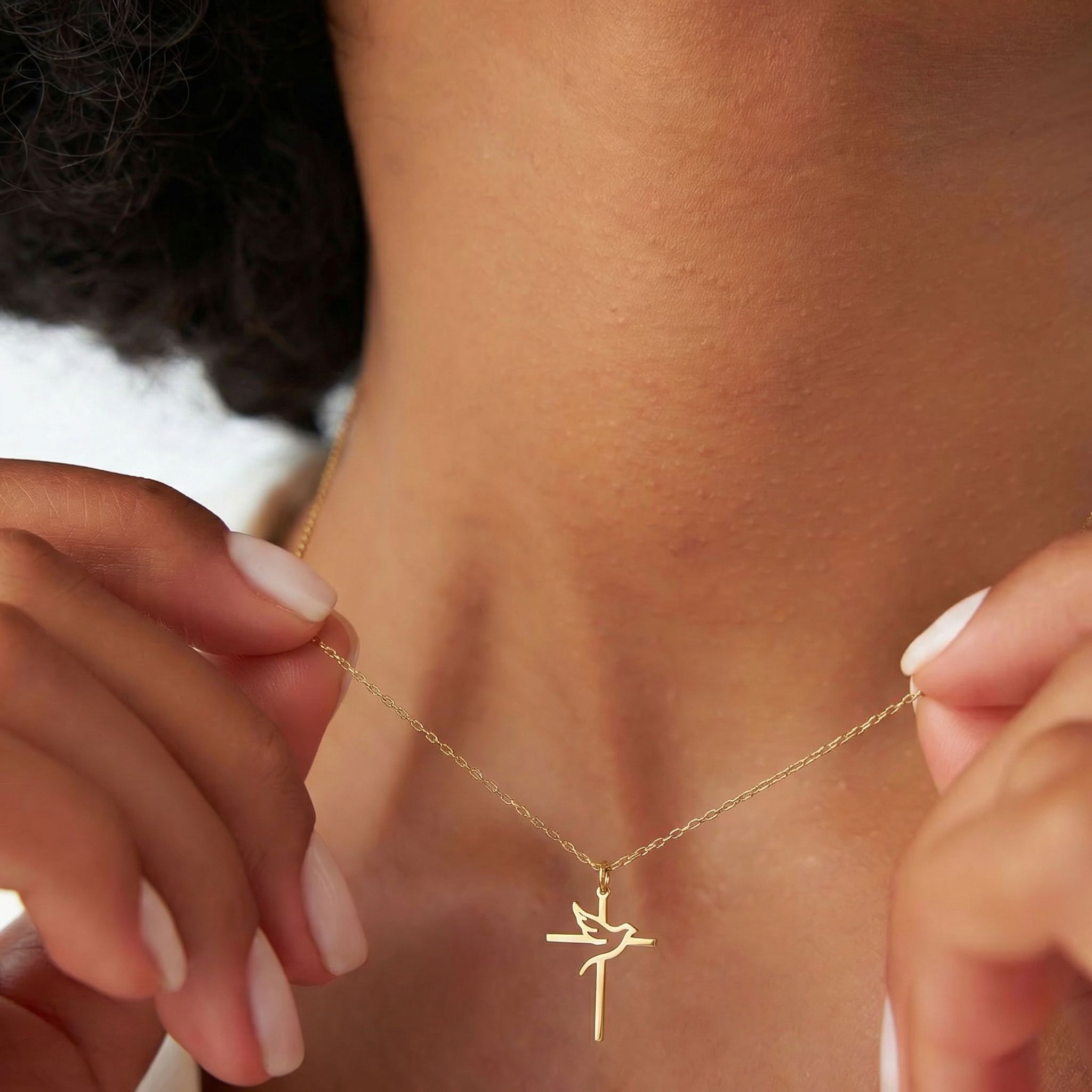 Holy Spirit Dove Cross Charm