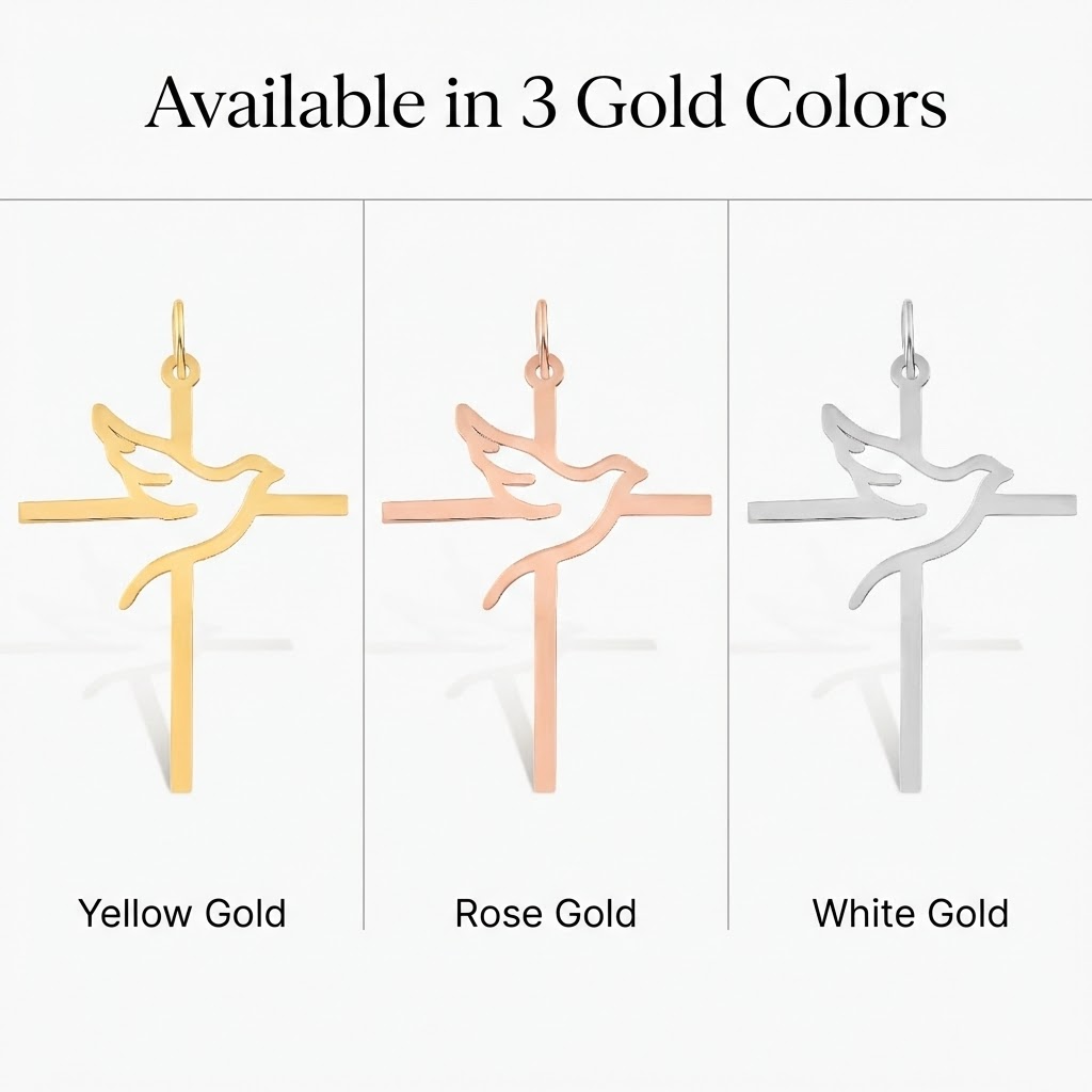 Holy Spirit Dove Cross Charm