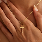 Elongated Stick Cross Charm