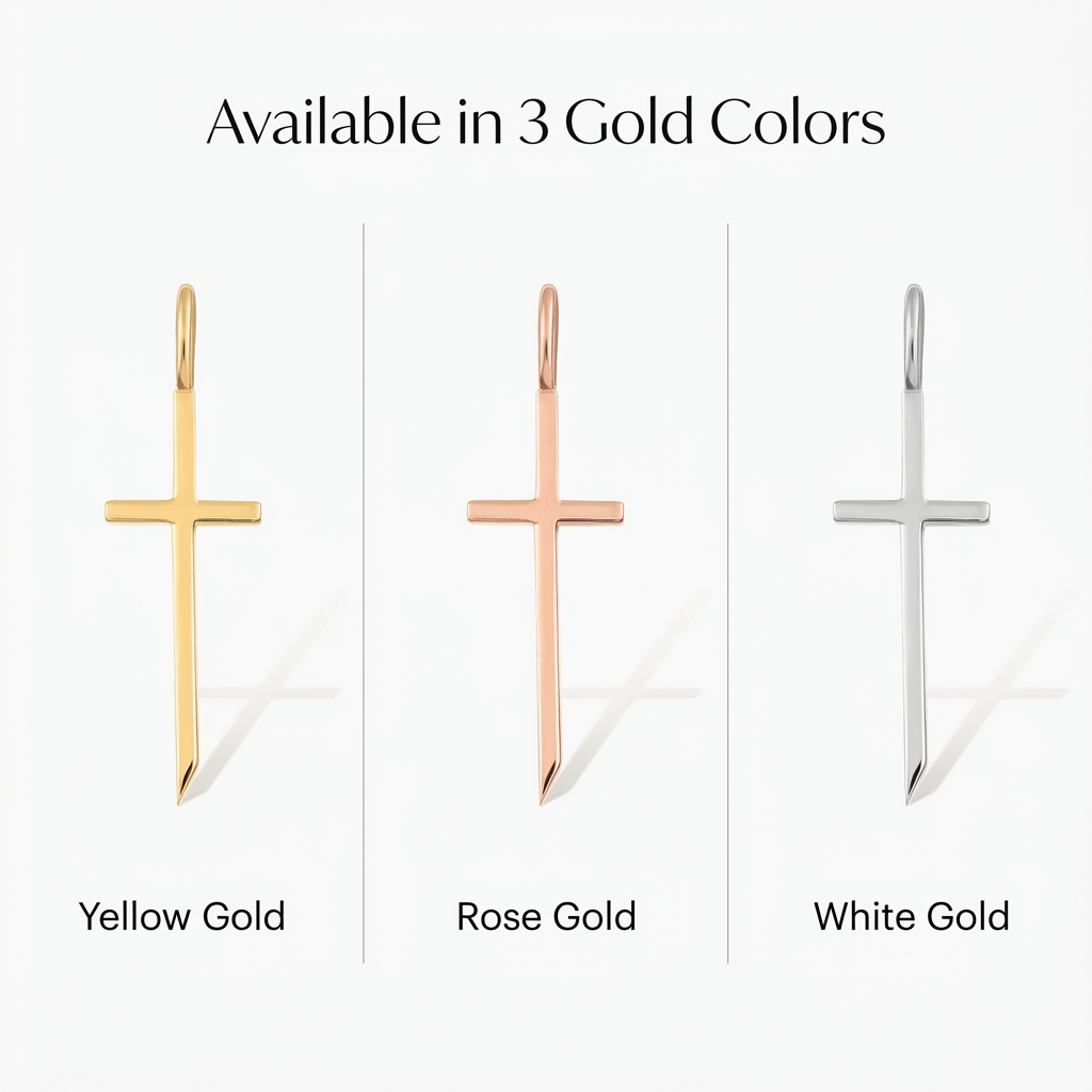 Elongated Stick Cross Charm