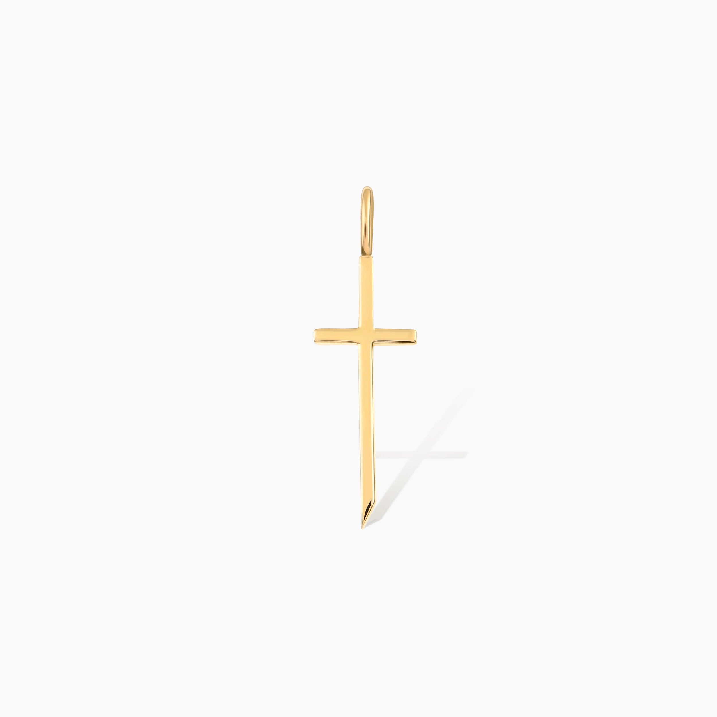Elongated Stick Cross Charm