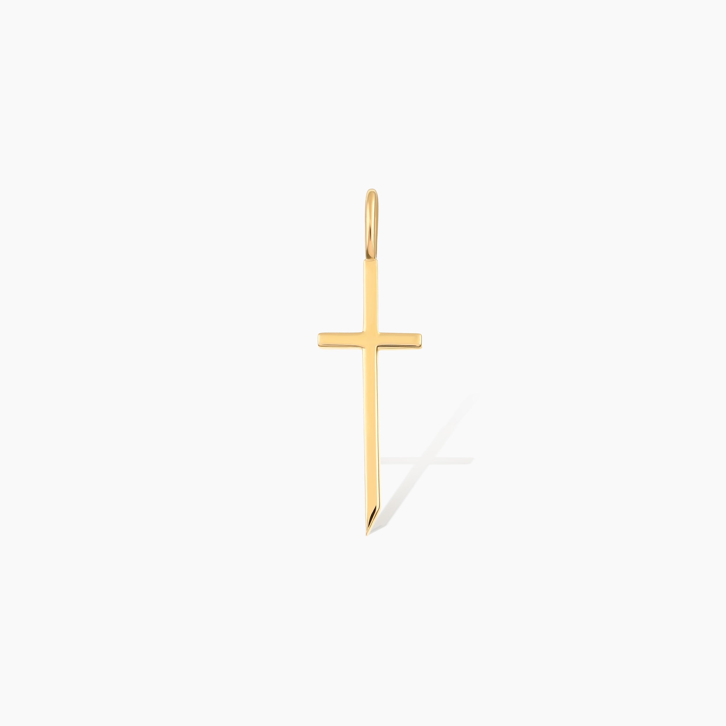 Elongated Stick Cross Charm