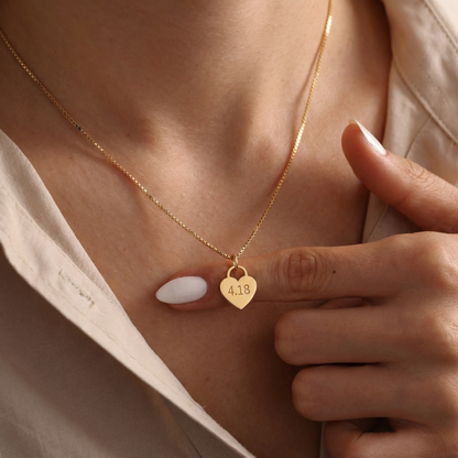 Personalized Date Heart Charm - Custom Number Engraving