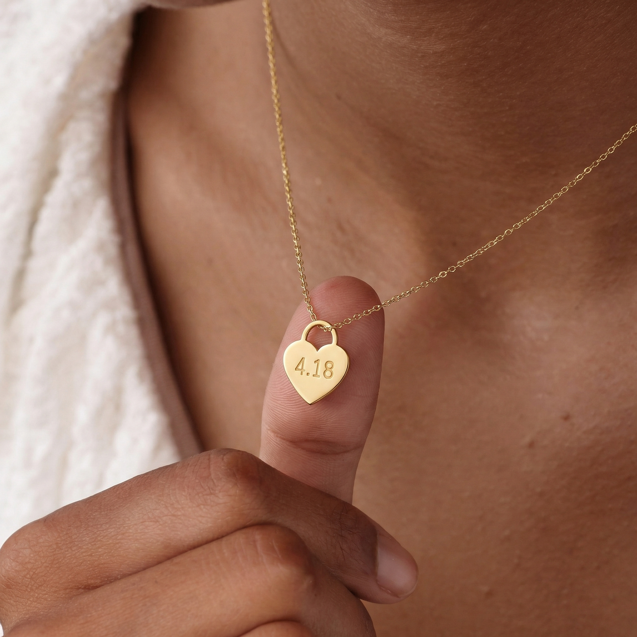 Personalized Date Heart Charm - Custom Number Engraving